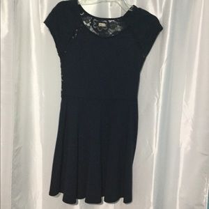Hollister Navy Blue Lace Skater Dress